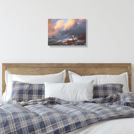 Scheepsoverlevenden op een Raft Canvas Print (Insitu (Slaapkamer))