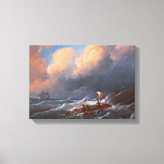 Scheepsoverlevenden op een Raft Canvas Print (Voorkant)