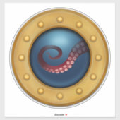 Scheepsporthole Octopus Kind kamer Nautisch zeilen Sticker (Vel)