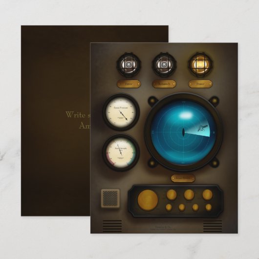 Scheepsregelpaneel Machine Leeftijd op maat Notitiekaartje (Voorkant / Achterkant)