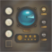 Scheepsregelpaneel Sonar System Square Steampunk Sticker (Voorkant)