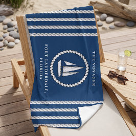 Scheepsroer Anker Blauw Marine Strandlaken