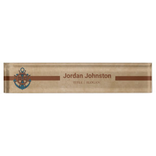 Scheepsroer en anker naambordje