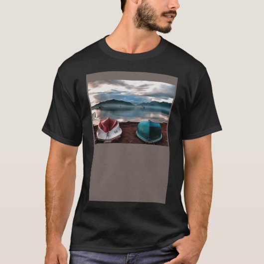 Scheepsrompen van boten en Marmaris Winter Seascap T-shirt (Voorkant)