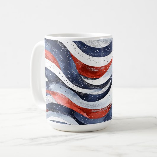 Scheepsrood Wit Blauw Koffiemok (Voorkant links)