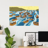 Scheepsschilden in de strijd tegen Myeongnyang Poster (Thuiskantoor)