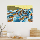 Scheepsschilden in de strijd tegen Myeongnyang Poster (Keuken)