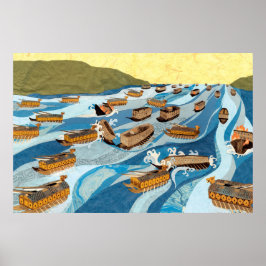 Scheepsschilden in de strijd tegen Myeongnyang Poster