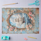 Scheepsschildering Touw Kader Rozen Decoupage Tissuepapier (Craft)