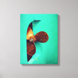 Scheepsschroef Turquoise Scheepvaart Canvas Afdruk