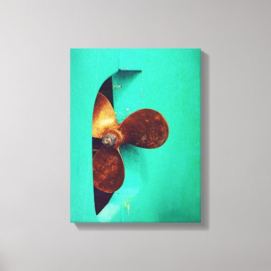 Scheepsschroef Turquoise Scheepvaart Canvas Afdruk (Voorkant)