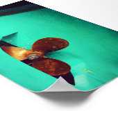 Scheepsschroefboten Nautisch Blauwgroen Poster (Hoek)