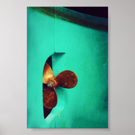 Scheepsschroefboten Nautisch Blauwgroen Poster