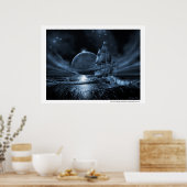 Scheepsserie Ghost: volle maan stijgend Poster (Keuken)