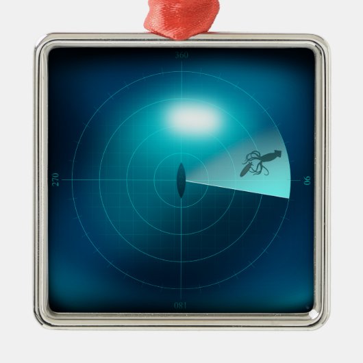 ScheepsSonar Detect Kraken Zee Monster Nautical Metalen Ornament (Voorkant)