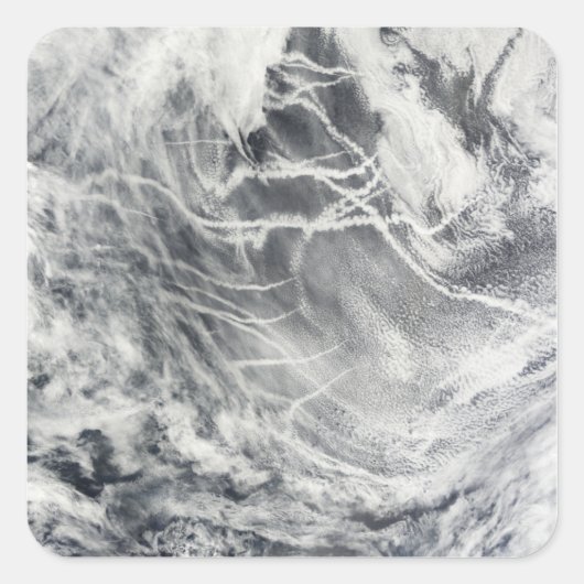 Scheepssporen in de Stille Oceaan Vierkante Sticker (Voorkant)