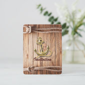 scheepssteiger hout strand anker nautisch huwelijk kaart (Staand voorkant)