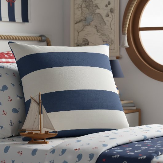 Scheepsstreep Weave Navy Wit ID1248 Kussen