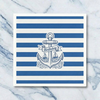 Scheepsstrepen Anker Verjaardag Servet