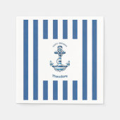 Scheepsstrepen Anker Verjaardag Servet (Voorkant)