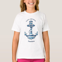 Scheepsstrepen Anker Verjaardag T-shirt