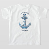Scheepsstrepen Anker Verjaardag T-shirt (Laag Achter)
