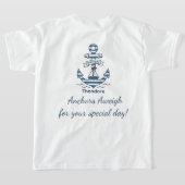 Scheepsstrepen Anker Verjaardag T-shirt (Laag Achter)