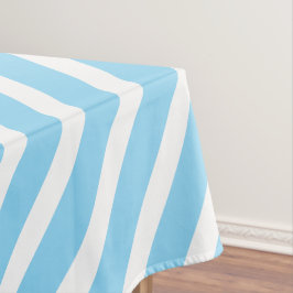 Scheepsstrepen | Babyblauw en wit gestreept Tafelkleed