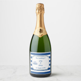 Scheepsstrepen - label voor vonkelende wijn sparkling wijnetiket
