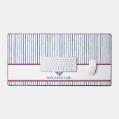 Scheepsstrepen Monogram Boot Naam Ontwerp Bureaumat (Keyboard & Muis)