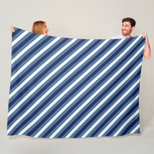 Scheepsstrepen Navy Smokey Blue Crisp White Fleece Deken
