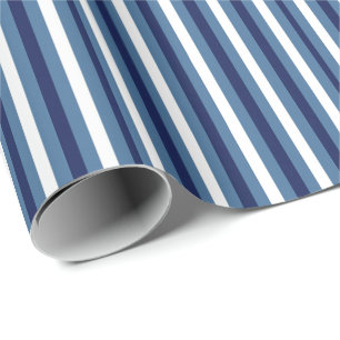 Scheepsstrepen Navy Smokey Blue Crisp Wit Cadeaupapier