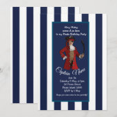 Scheepsstrepen Piraat uitnodiging (Voorkant / Achterkant)