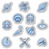 Scheepsstrepen Zeeschelp Sticker Vel (Voorkant)