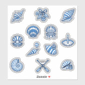 Scheepsstrepen Zeeschelp Sticker Vel (Vel)