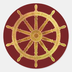 Scheepsstuurhut Ronde Sticker