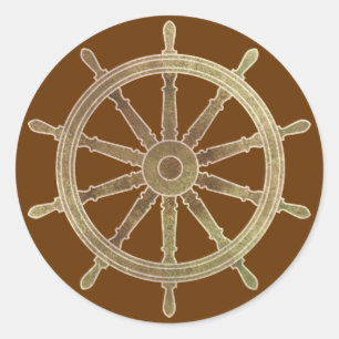 Scheepsstuurhut Ronde Sticker