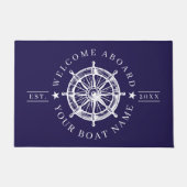 Scheepsstuurwiel Bootnaam Welkom Deurmat (Voorkant)