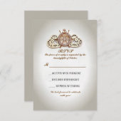 scheepsstuurwiel en liefdesharten trouw-RSVP RSVP Kaartje (Voorkant / Achterkant)