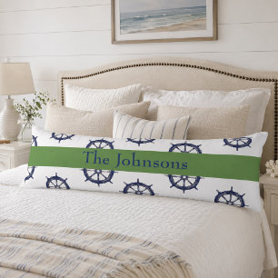 Scheepsstuurwiel Nautilus Groen en Blauw Lichaamskussen