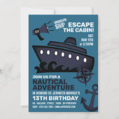 Scheepsthema Escape Room, Birthday Party Kaart (Voorkant)
