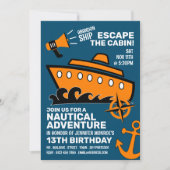 Scheepsthema Escape Room, Birthday Party Kaart (Voorkant)