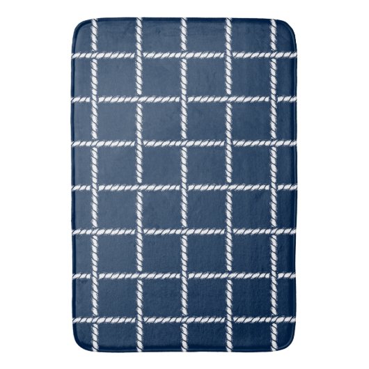 Scheepstouw Weefsel – Kustmarine Blauw Badmat (Voorkant Verticaal)