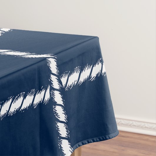 Scheepstouw Weefsel – Kustmarine Blauw Tafelkleed (Voorbeeld)