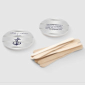 Scheepsvaart Marine Blauw Anker Zilver Wt BG Trouw Handwaaier (Niet-gemonteerd)