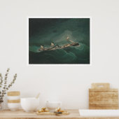 Scheepsvaartuig...in Storm (1261) Poster (Keuken)