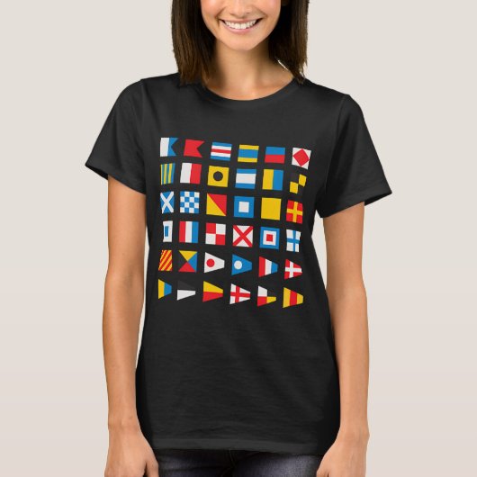 Scheepsvlaggen met internationale nummers t-shirt (Voorkant)