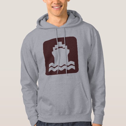 Scheepsvorm - donkerbruin hoodie (Voorkant)