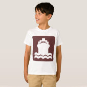 Scheepsvorm - donkerbruin t-shirt (Voorkant volledig)