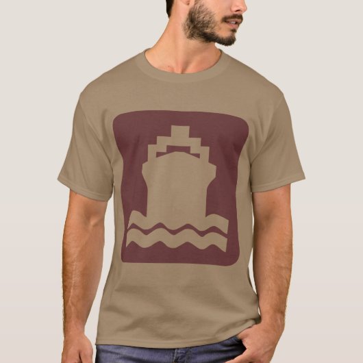 Scheepsvorm - Donkerbruin T-shirt (Voorkant)